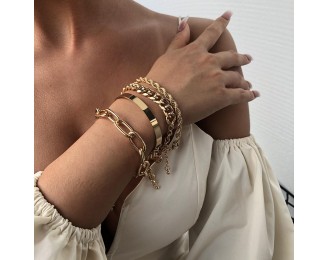 Four-piece Fashion Simple Thick   Bracelet