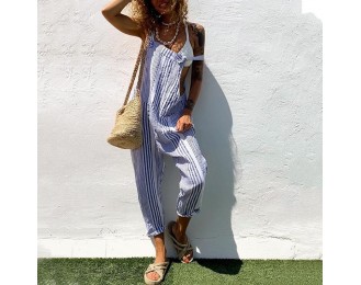 Casual   Comfortable Striped Jumpsuit
